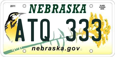NE license plate ATQ333