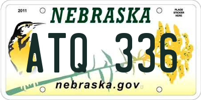 NE license plate ATQ336