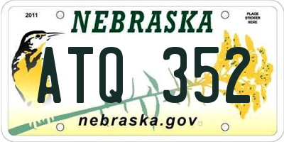 NE license plate ATQ352