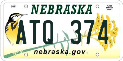 NE license plate ATQ374