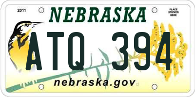 NE license plate ATQ394
