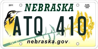 NE license plate ATQ410