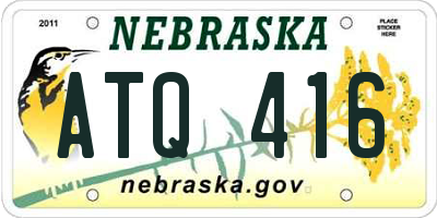 NE license plate ATQ416