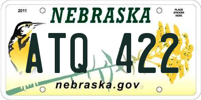 NE license plate ATQ422