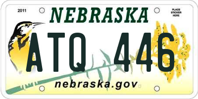 NE license plate ATQ446