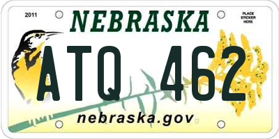 NE license plate ATQ462