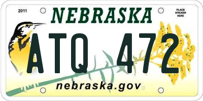 NE license plate ATQ472
