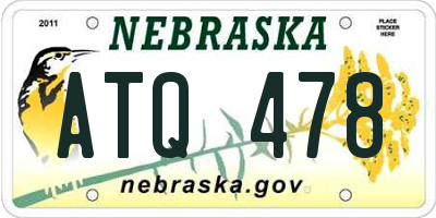 NE license plate ATQ478