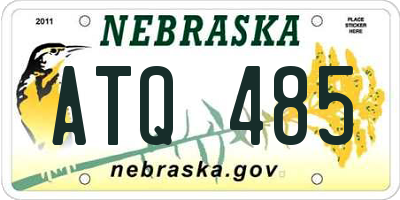NE license plate ATQ485