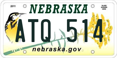 NE license plate ATQ514