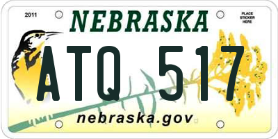 NE license plate ATQ517