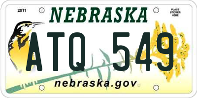 NE license plate ATQ549