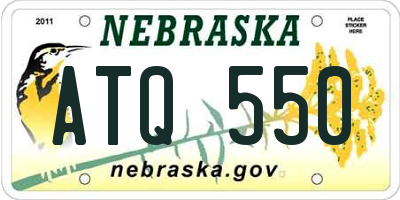 NE license plate ATQ550
