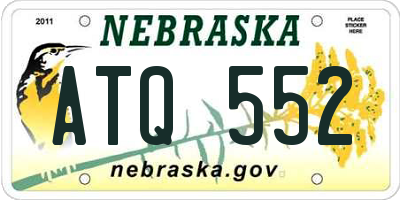 NE license plate ATQ552