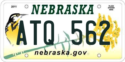 NE license plate ATQ562