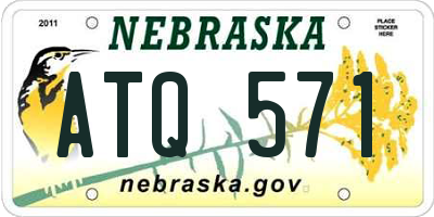 NE license plate ATQ571
