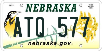 NE license plate ATQ577