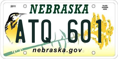NE license plate ATQ601