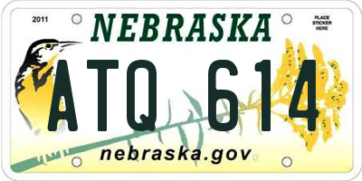 NE license plate ATQ614