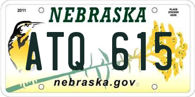 NE license plate ATQ615