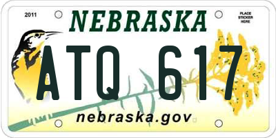 NE license plate ATQ617