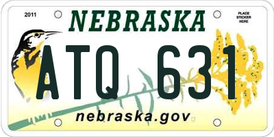 NE license plate ATQ631