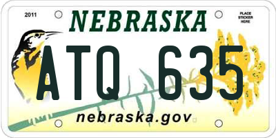 NE license plate ATQ635