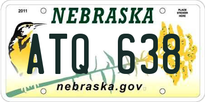 NE license plate ATQ638