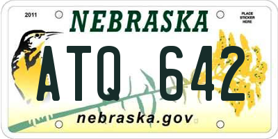 NE license plate ATQ642