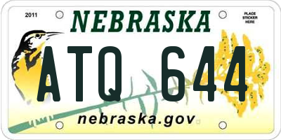 NE license plate ATQ644