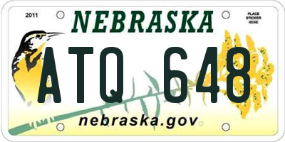 NE license plate ATQ648