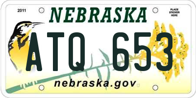 NE license plate ATQ653