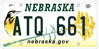 NE license plate ATQ661