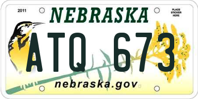 NE license plate ATQ673