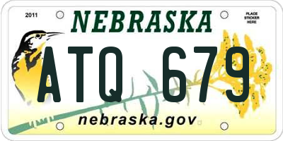 NE license plate ATQ679