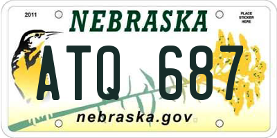 NE license plate ATQ687