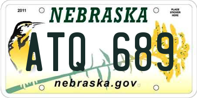 NE license plate ATQ689