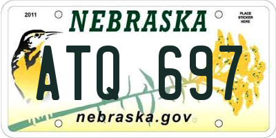 NE license plate ATQ697