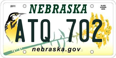 NE license plate ATQ702