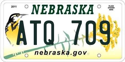 NE license plate ATQ709