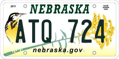 NE license plate ATQ724