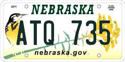 NE license plate ATQ735
