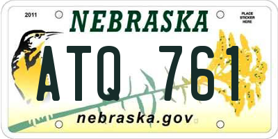 NE license plate ATQ761