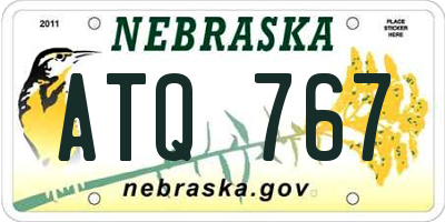 NE license plate ATQ767