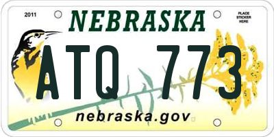 NE license plate ATQ773