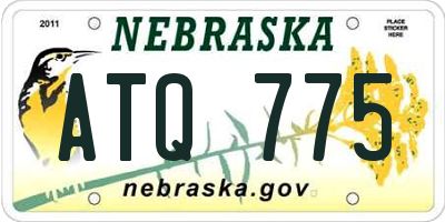 NE license plate ATQ775