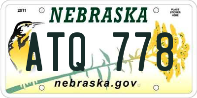 NE license plate ATQ778