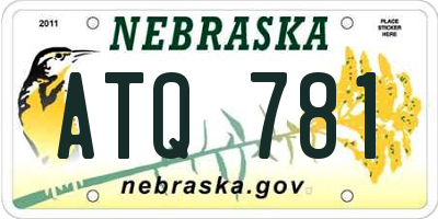 NE license plate ATQ781