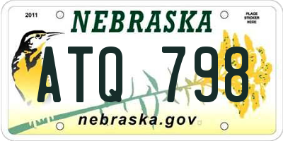 NE license plate ATQ798