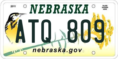 NE license plate ATQ809
